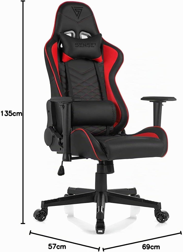 SENSE7 Gaming Stuhl Spellcaster, ergonomischer Gaming Sessel mit verstellbaren Lendenkissen Einstell
