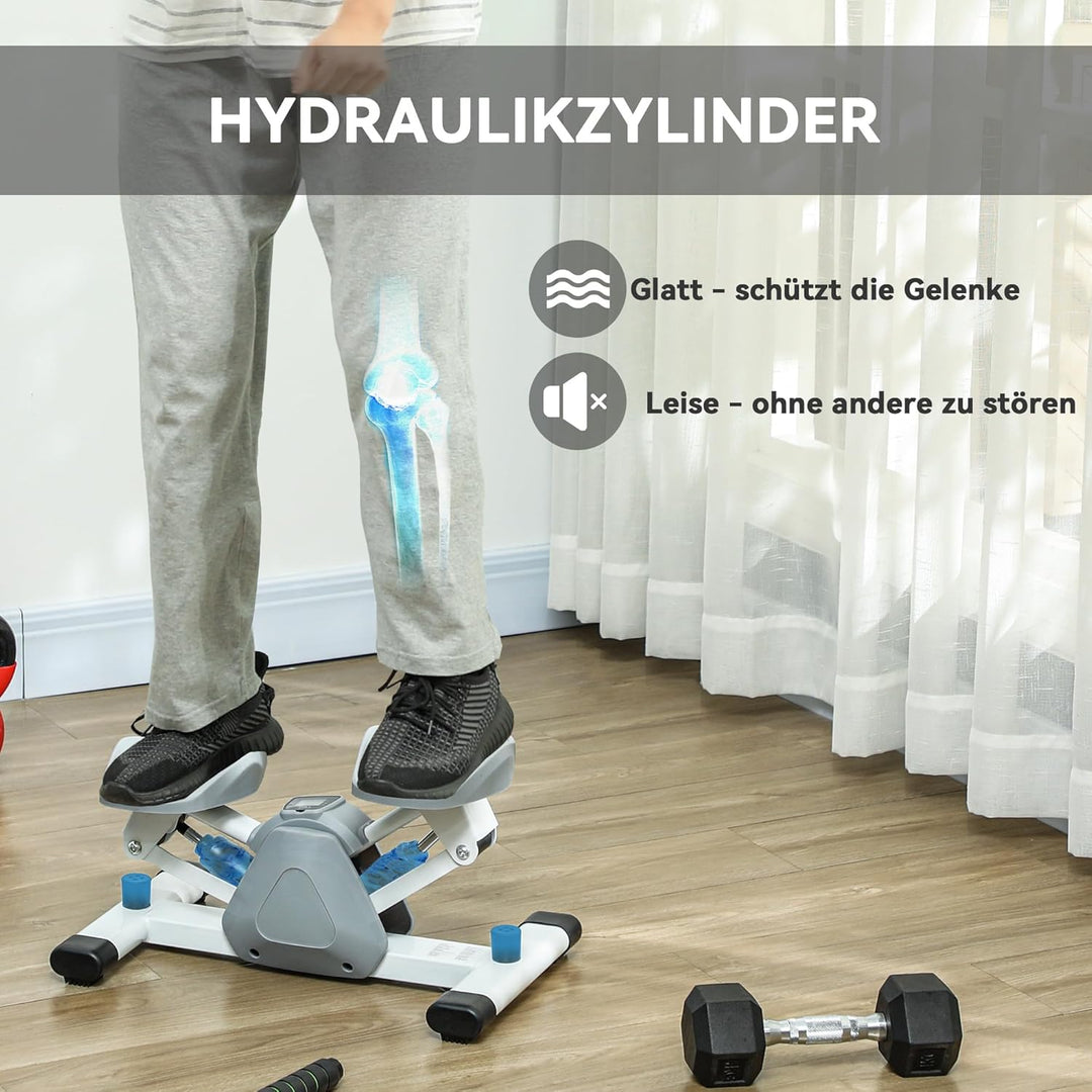 SPORTNOW Mini-Stepper für Zuhause, Stepper Hometrainer mit LCD-Display, Rutschfesten Pedale, Up-Down