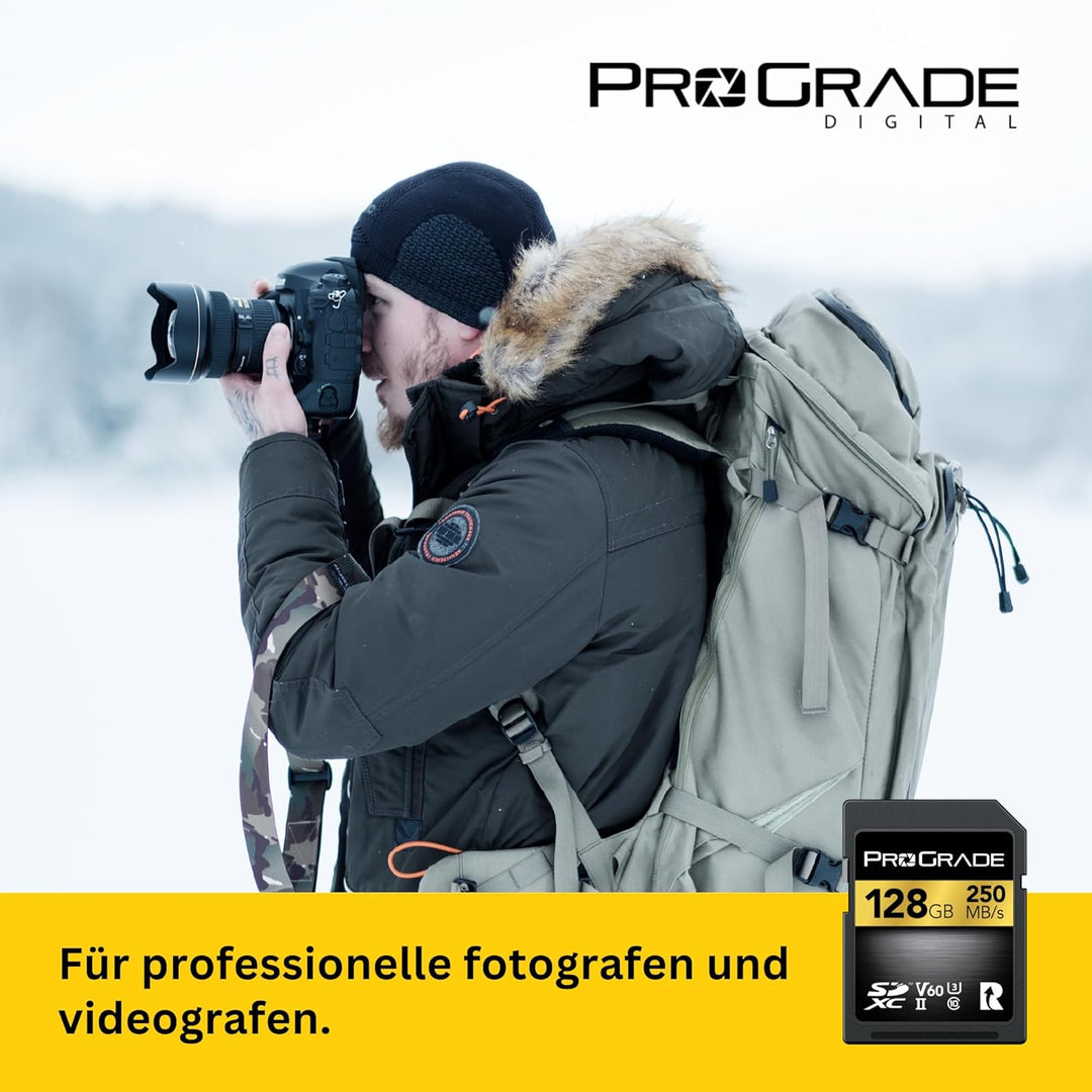 SD UHS-II 128 GB Karte V60 - Schreibgeschwindigkeit bis zu 130MB/s und Lesegeschwindigkeit von 250MB