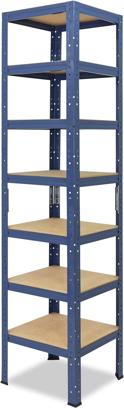 shelfplaza® 180x30x30cm Home Schwerlastregal blau/Metallregal mit 7 Böden/Kellerregal Metall, Garage