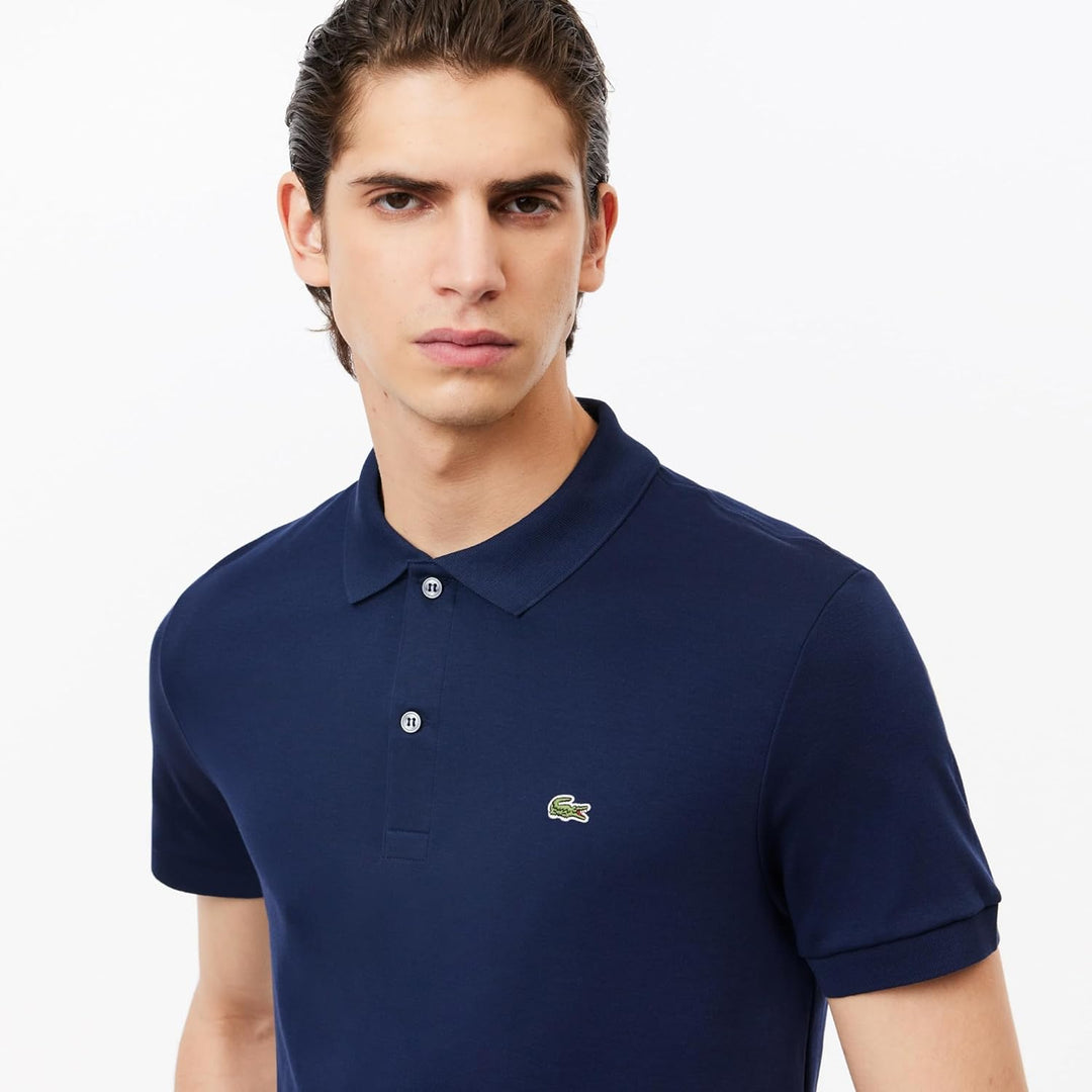 Lacoste Herren Polo-Shirt Kurzarm DH2050, Männer Polo-Hemd,2 Knopf,Regular Fit, Navy Blue (166)
