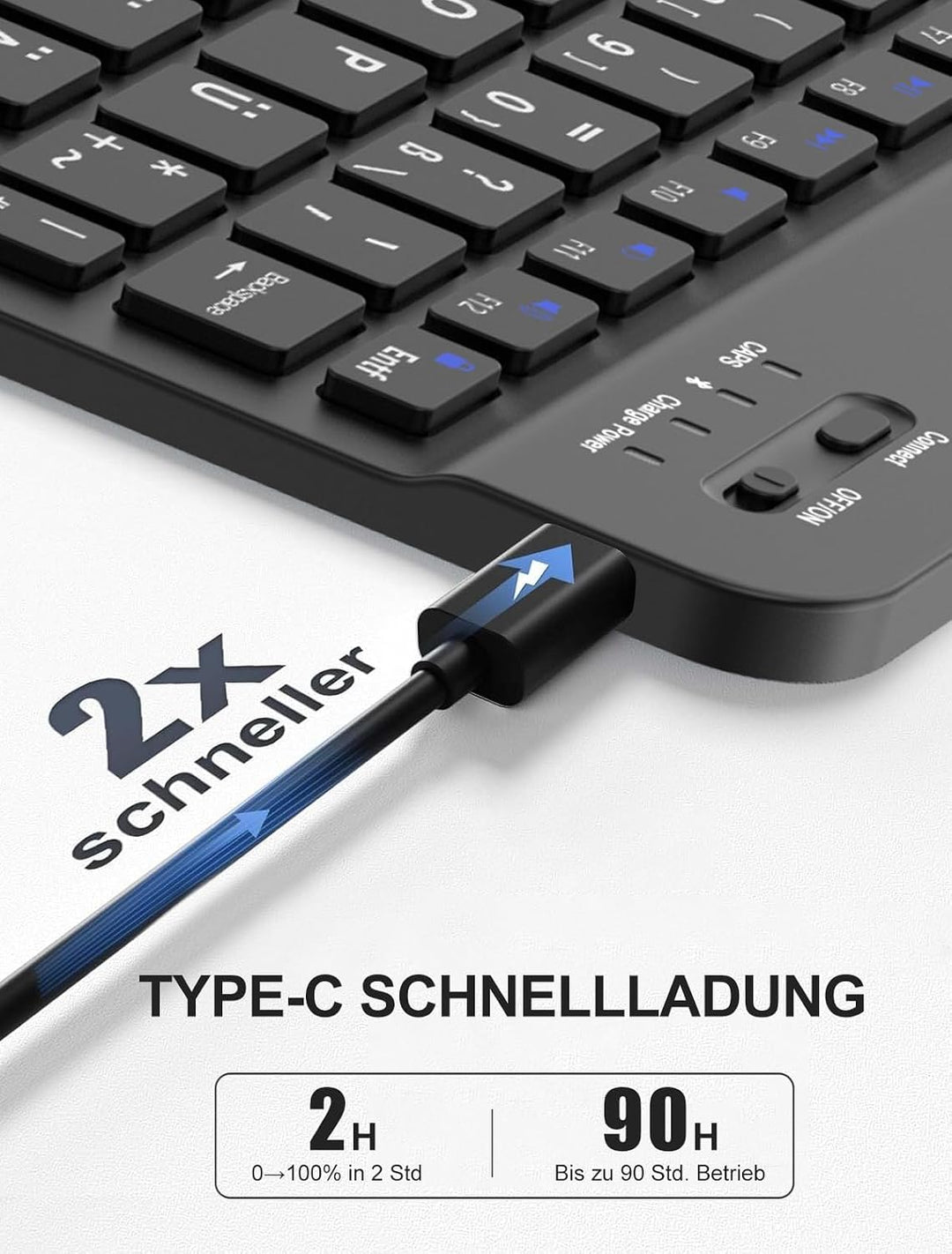 JADEMALL Für Xiaomi Redmi Pad SE 11" (2023) Hülle mit Tastatur QWERTZ | Für Xiaomi Redmi Pad SE 11 Z