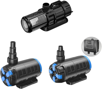 AquaOne CET-26000 regelbare Eco Teichpumpe 80-450 Watt 13000 bis 26000 L/h I Hochwertige Teichpumpe