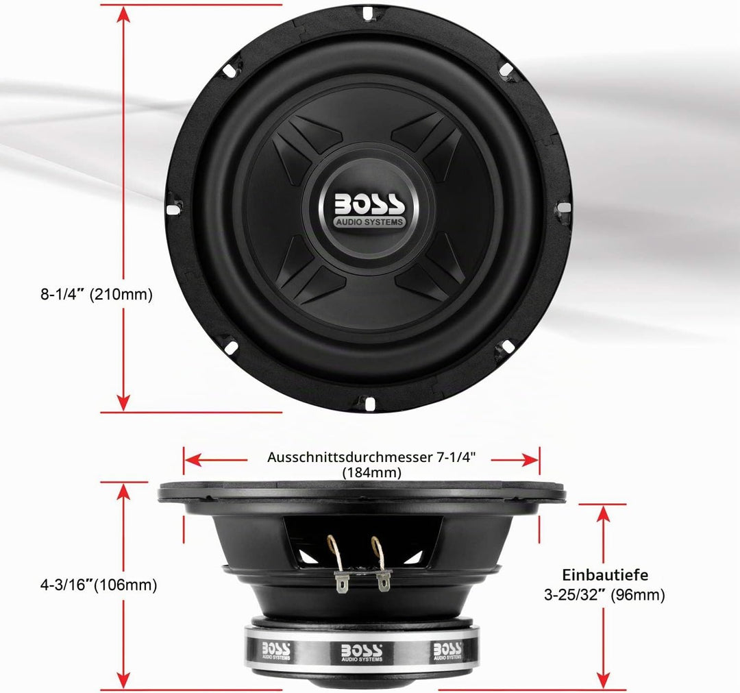 BOSS AUDIO CXX8 Chaos Exxtrem Subwoofer 600 Watt (8 Zoll) 8 Zoll SVC, 8 Zoll SVC