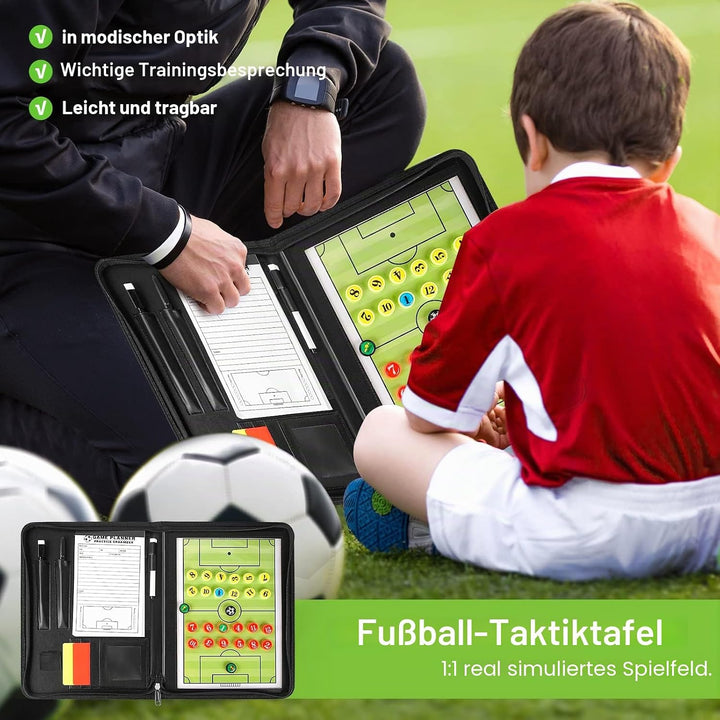 Professional Tragbar Taktikboards, Magnet Fussball Coach-Board Taktikmappe Coach-Mappe mit Trainings
