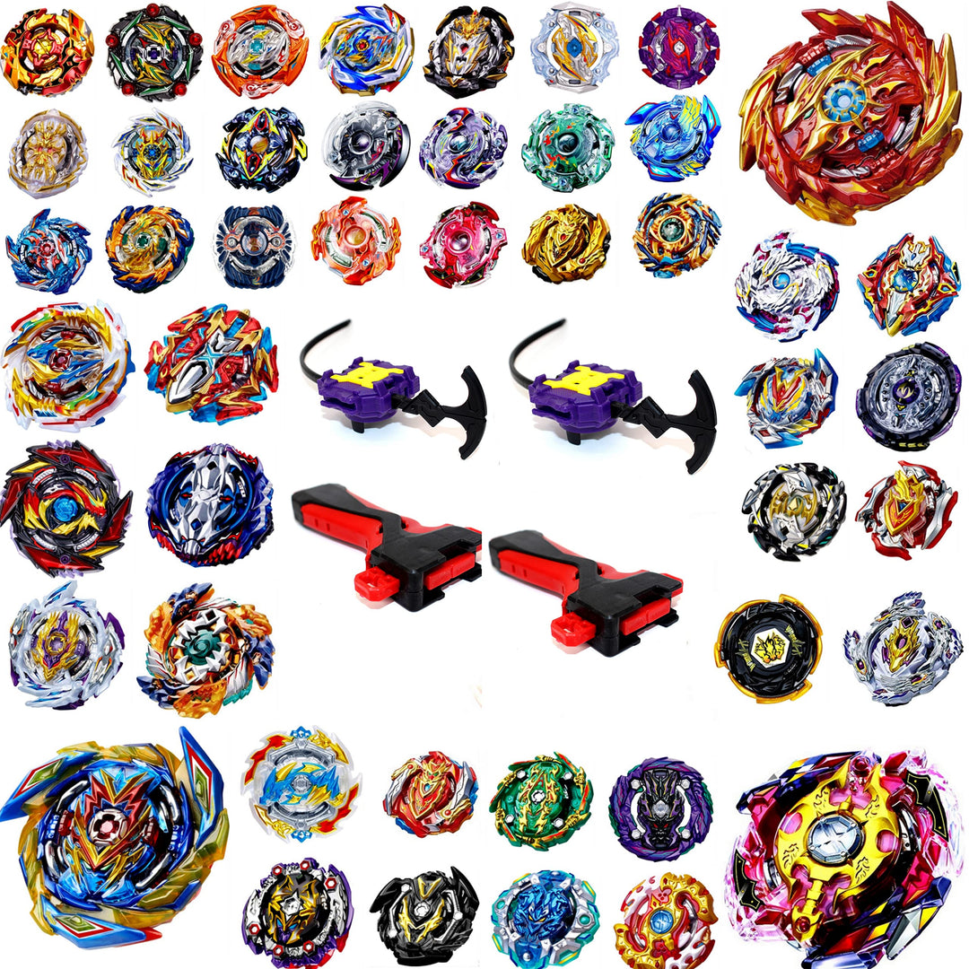 Bursttop 4er Set Zufall + 2X Launcher + 2X Grip Kreisel für Burst Evolution Rise Surge GT Arena