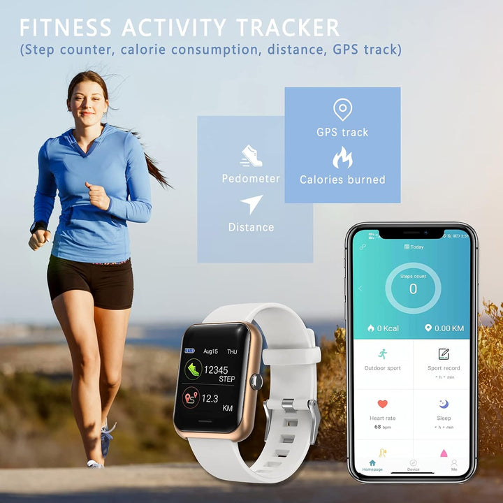 MicLee Damen Herren Smartwatch Fitness Armband Pulsuhren Fitness Tracker Wasserdicht IP68 Fitness Uh