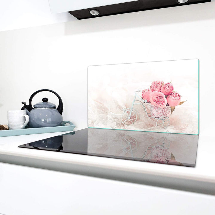TMK | Herdabdeckplatte 90x52 cm Glas Ceranfeldabdeckung Induktion Herdschutz Spritzschutz Glasplatte