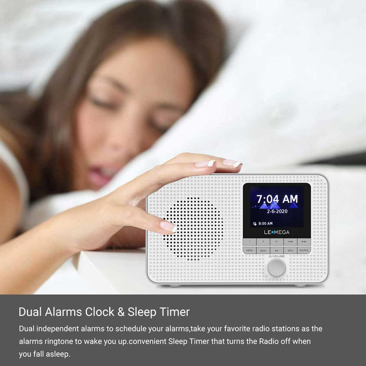 LEMEGA DR3 Tragbares DAB Plus/FM Digitalradio Batteriebetrieben,Radio Büro DAB Bluetooth, Kopfhörera