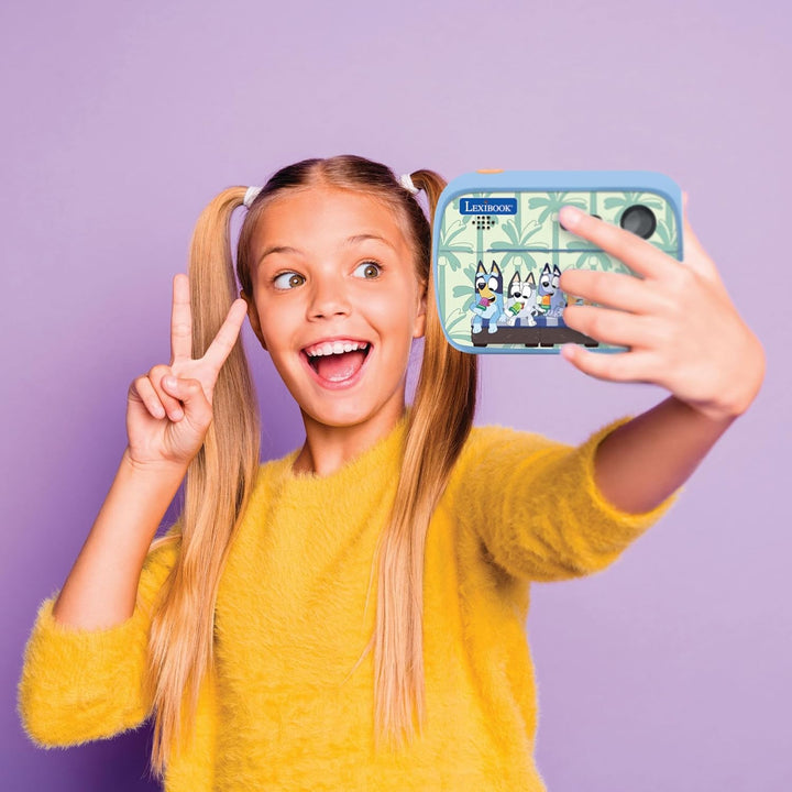 Lexibook, Bluey, Starcam® Print Bluey, HD-Digitalkamera-Set mit Sofortbilddrucker, SD-Karte und Foto