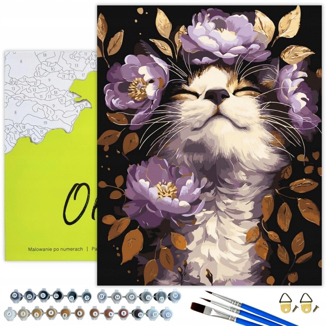Oh Art! Malen Nach Zahlen Erwachsene Paint By Numbers Adult Set Mit 3 Pinseln Acrylfarben Und Leinwa