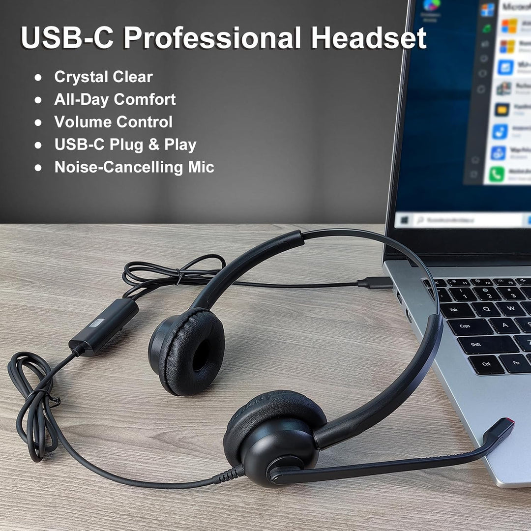 Callez USB-C Headset mit Mikrofon Noise Cancelling, Typ-C Headset für iPhone 17/16/15 Samsung Handy