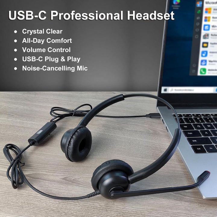 Callez USB-C Headset mit Mikrofon Noise Cancelling, Typ-C Headset für iPhone 17/16/15 Samsung Handy