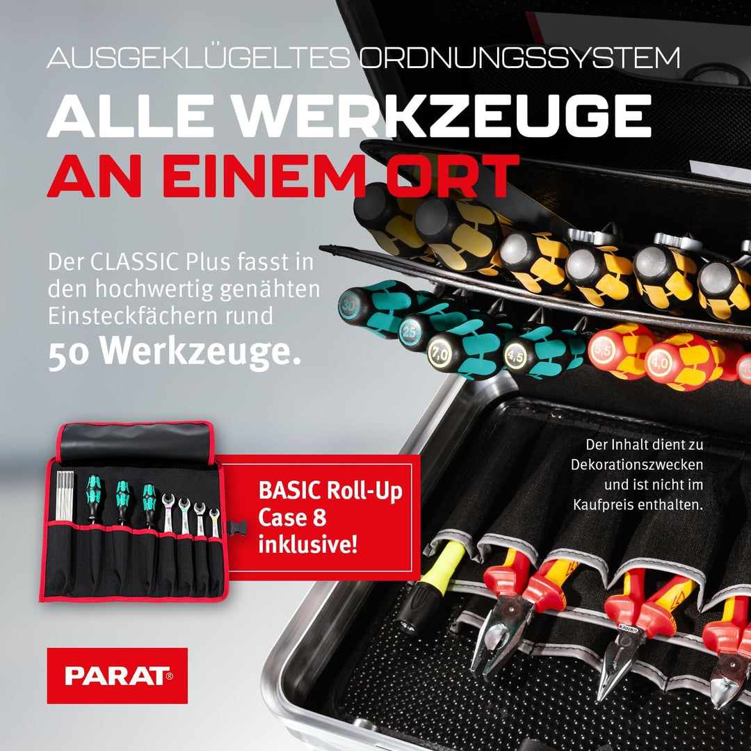 PARAT CLASSIC Plus | Werkzeugkoffer leer mit Alurahmen & X-ABS Schale | Für bis zu 50 Werkzeuge | In