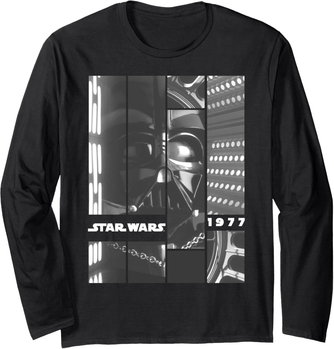 Star Wars Darth Vader Starship Lights Poster Langarmshirt