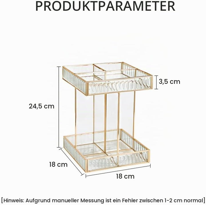 SLHEQING 360° drehbarer Kosmetik organizer, Grosse Kapazität Beauty Organizer, Glas Make Up Organize
