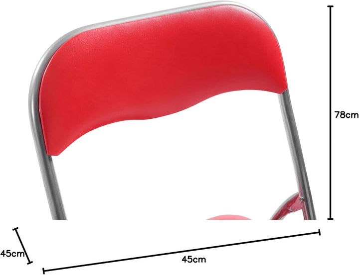 CLP 2er Set Klappstuhl Felix Gepolstert I Küchenstuhl Mit Metallgestell I Kunstleder PVC Sitz Gepols