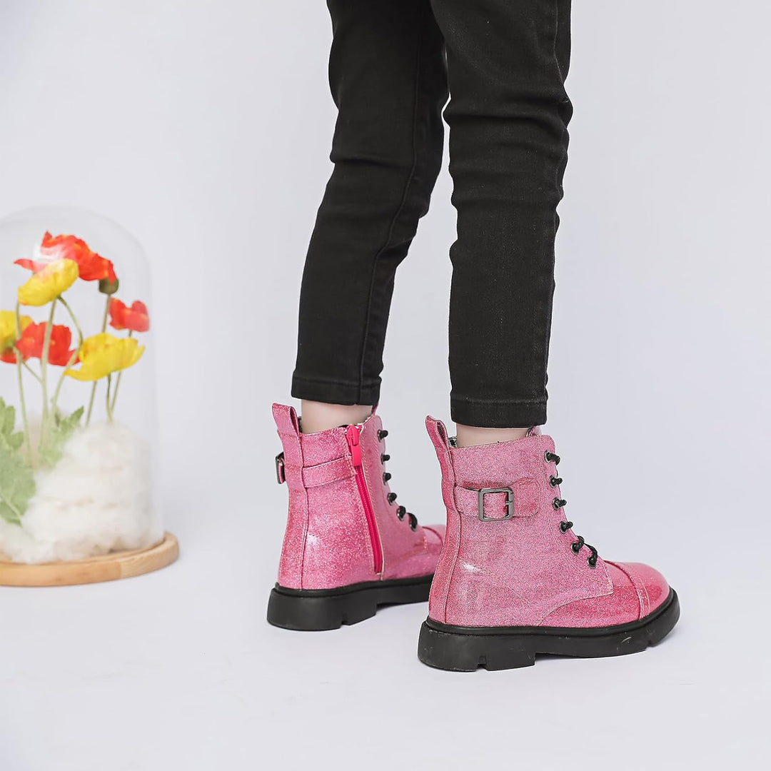 DADAWEN Jungen Stiefel Wasserdichte Mädchen Schnürstiefeletten 26 EU Pink, 26 EU Pink