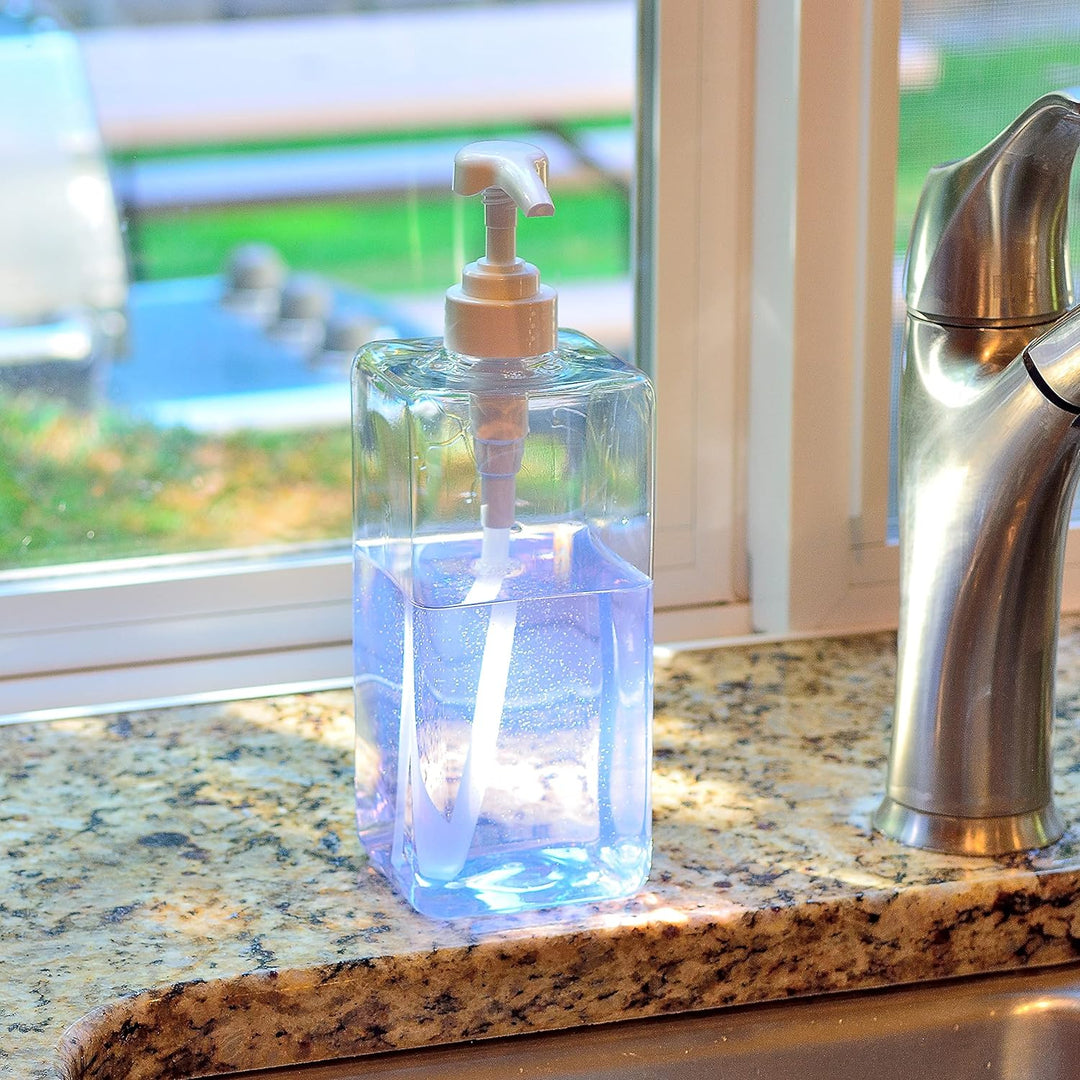 Youngever 3er-Set 1L Pumpflaschen für Shampoo, Mehrweg Kunststoff Pumpspender Seifenspender Dispense