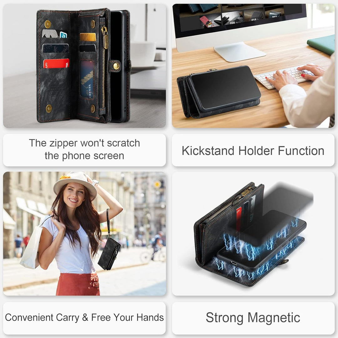 UFinetech Samsung A53 Hülle, Stossfest TPU Leder Flip Tasche Samsung Galaxy A53 5G Handyhülle, Magne