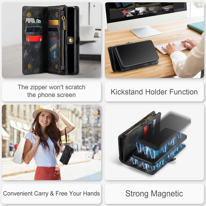 UFinetech Samsung A53 Hülle, Stossfest TPU Leder Flip Tasche Samsung Galaxy A53 5G Handyhülle, Magne