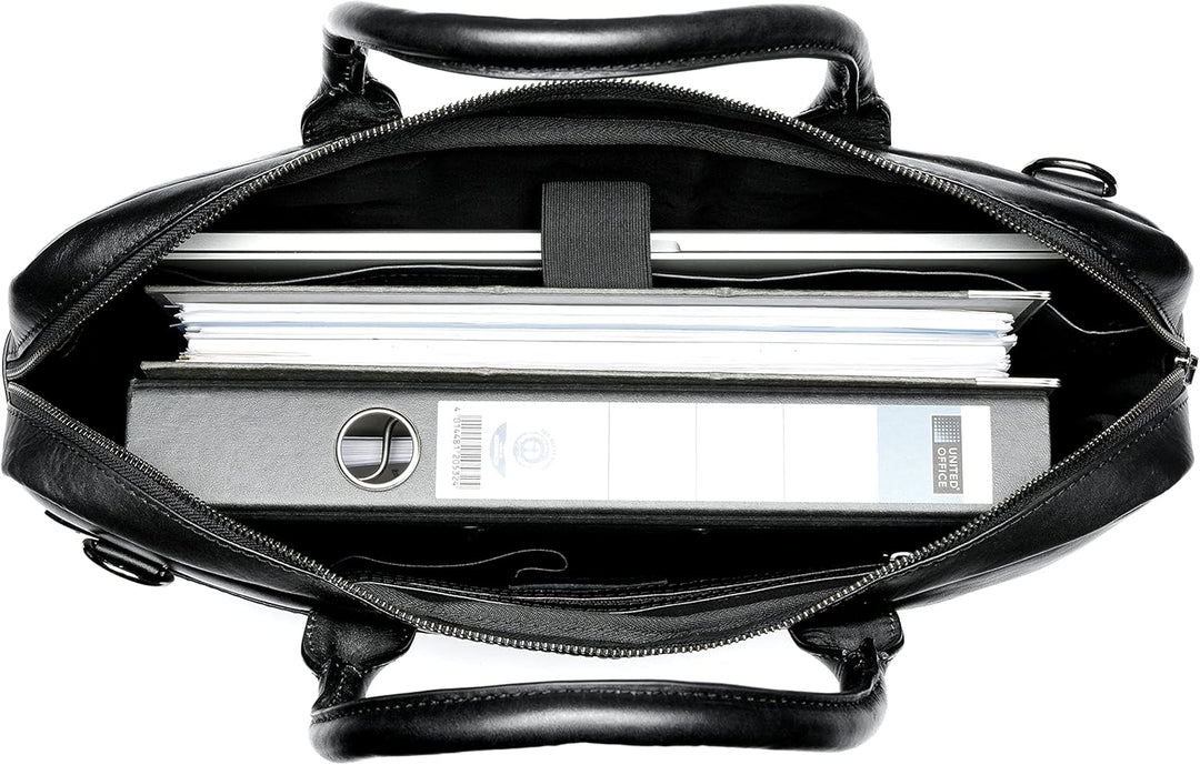 SID & VAIN Laptoptasche schmal BOSTON aus Premium Leder I Business-Tasche gross für Herren und Damen