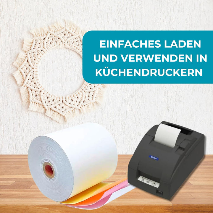 EPOS Kassen-Drucker, 3-lagig, 3-lagig, Karbonlos, EPOS-Kassen-Drucker, Quittungsrollen, Box mit 20 S