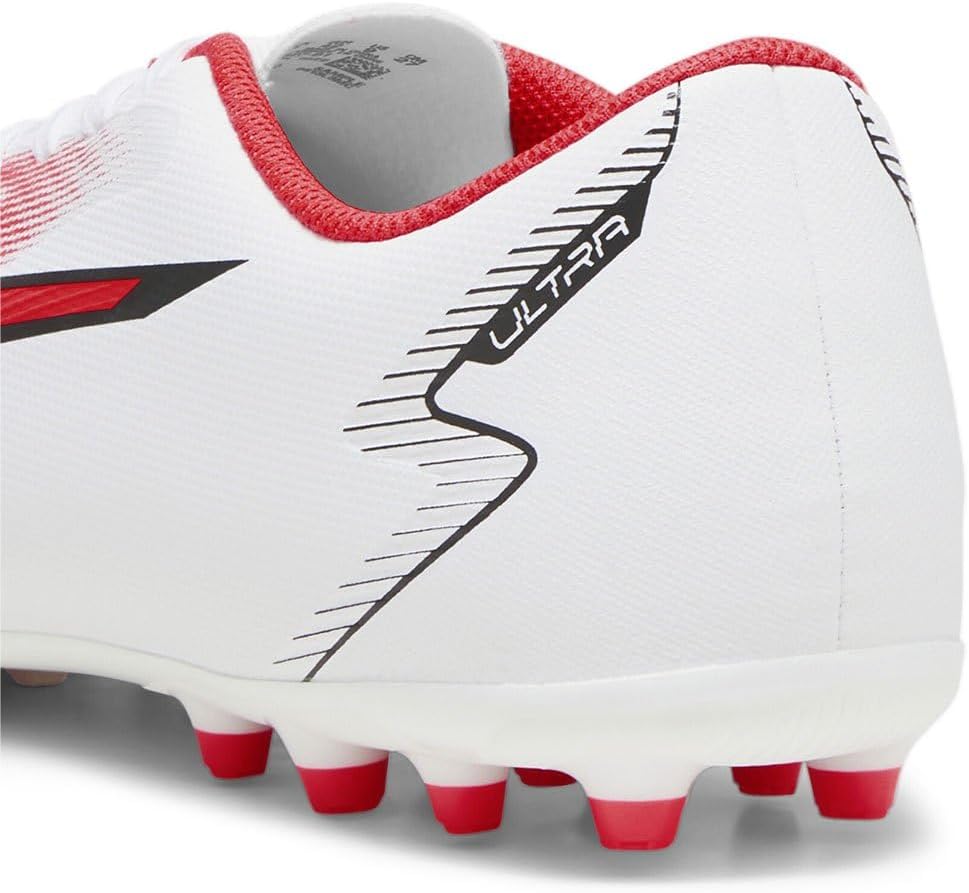 PUMA Herren Ultra Play Mg Fussballschuh 40.5 EU Puma White Puma Black Fire Orchid, 40.5 EU Puma Whit
