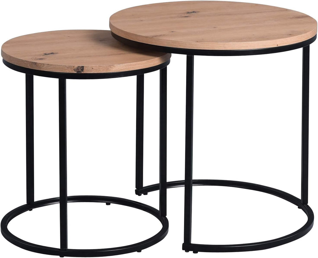 M2 Kollektion Denver Couchtisch/Kaffeetisch, Holzwerkstoff, braun, H1=47cm, D1=40cm, H2=52cm, D2=50c