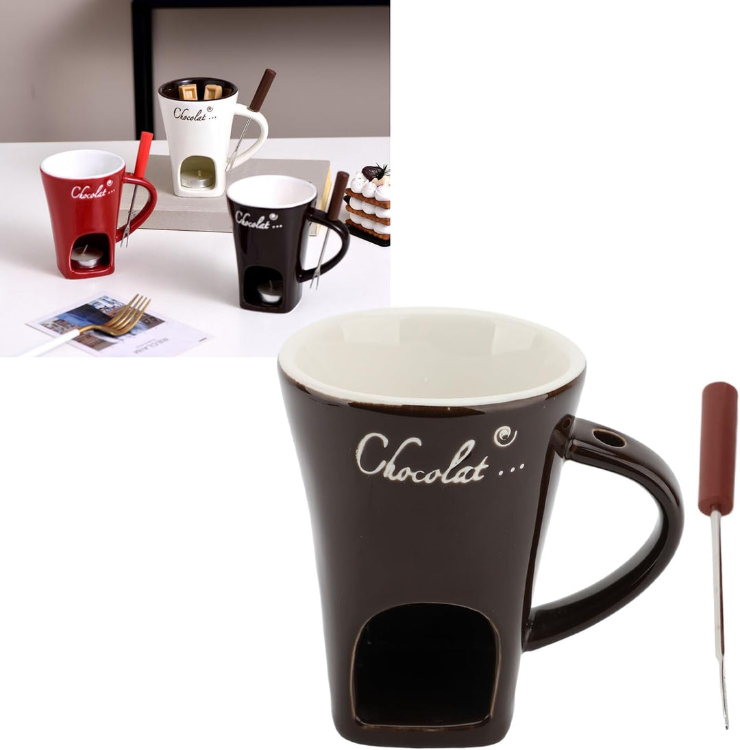Schokoladen-Fondue-Becher-Set, Mehrzweck-Schokoladen-Fondue-Becher, Keramik-Fondue-Becher Zum Erhitz