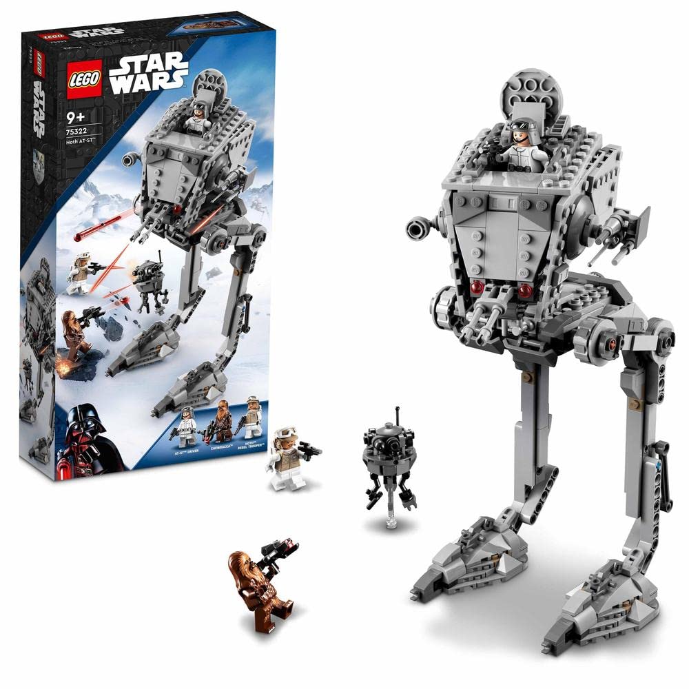 LEGO 75322 Star Wars AT-ST auf Hoth mit Figuren von Chewbacca und Droide, Sammelspielzeug aus Das Im