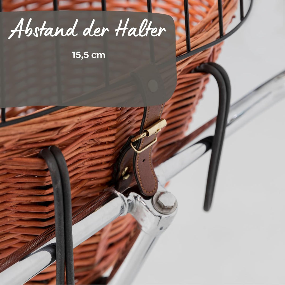 TRIXIE Hundekorb für das Fahrrad vorne bis 5 kg 44 × 48 × 33 cm - gewobener Hundefahrradkorb für den