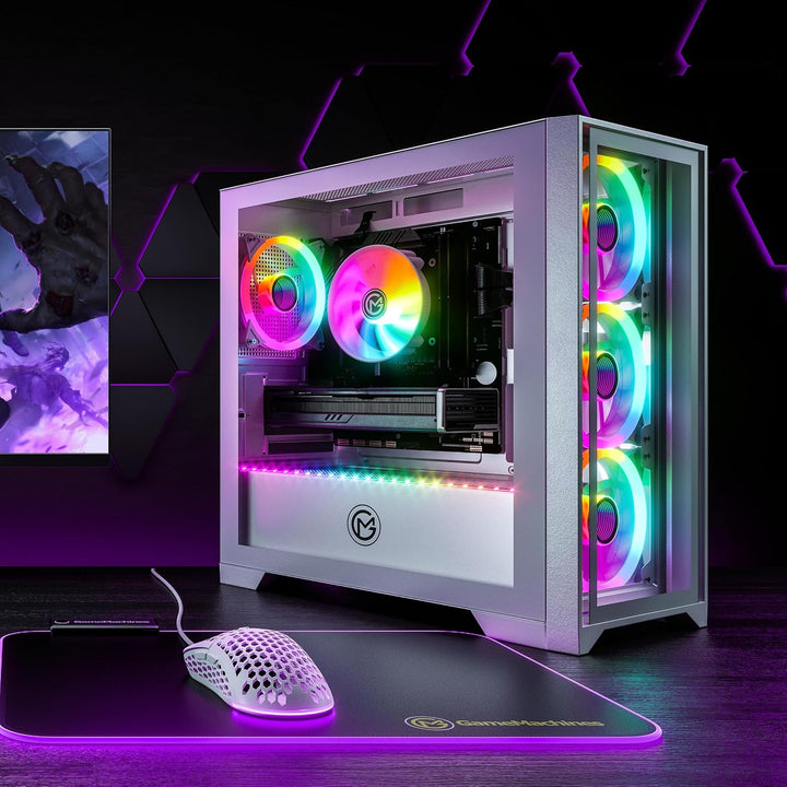 GameMachines Trinity Snow Edition - Gaming PC - AMD Ryzen 7 5700X - GeForce RTX 4060 Ti - 1TB SSD -