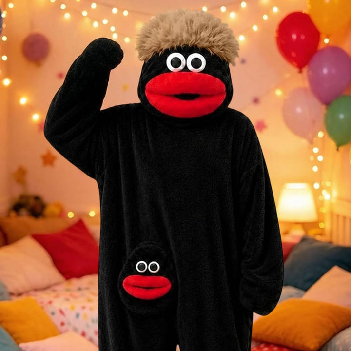 Generisch Lustiges KostüM Locker Weich Plush Einteiler Halloween Grüner Lustiger Monster Pyjama mit