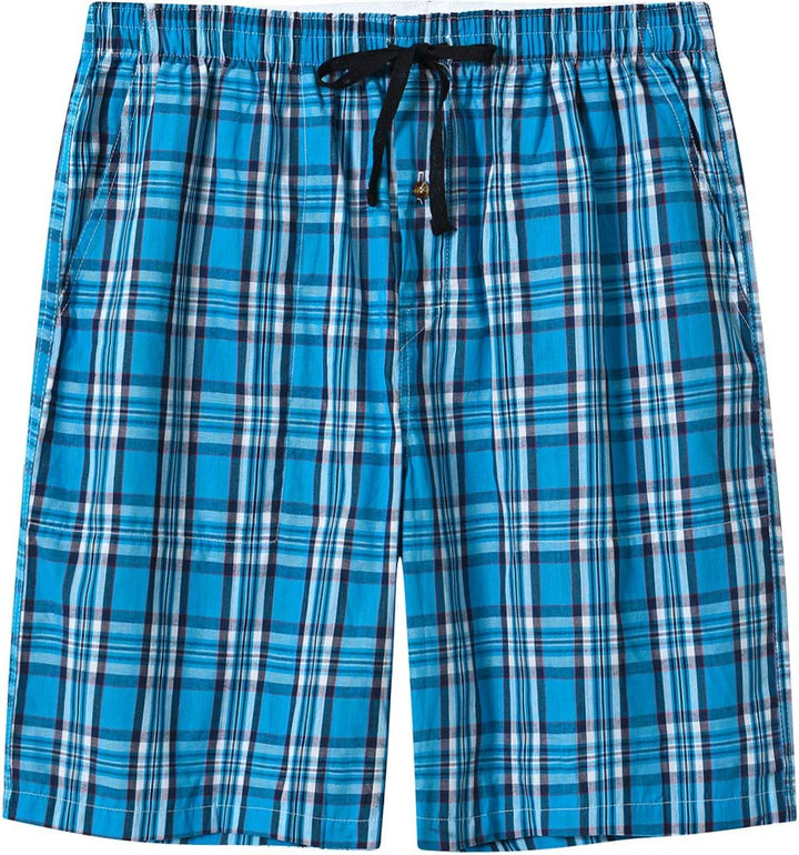 MoFiz Herren Kurze Pyjamahose Baumwolle Schlafshorts Karierte Schlafanzughose Freizeithose Karo Loun