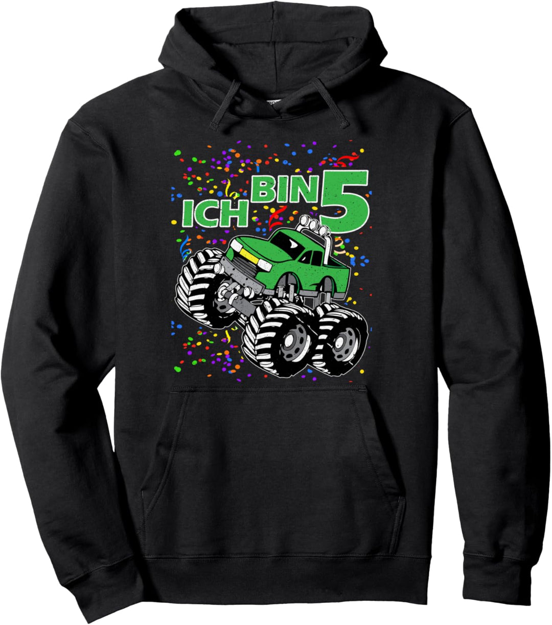 5 Jahre Junge Mädchen Geburtstag Monster Truck Pullover Hoodie