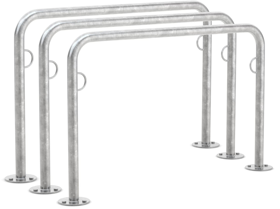 Fahrradanlehnsystem Trust 31 | 3er Pack | zum Aufdübeln | 1250mm | mit Ringösen | Fahrradständer für