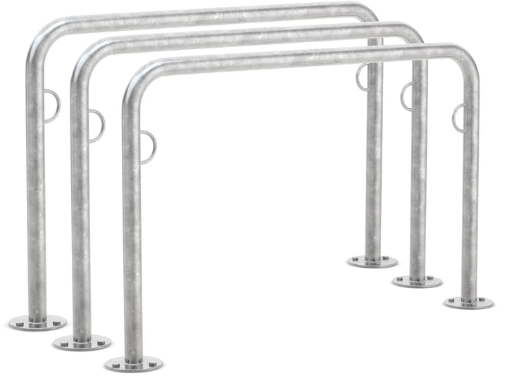 Fahrradanlehnsystem Trust 31 | 3er Pack | zum Aufdübeln | 1250mm | mit Ringösen | Fahrradständer für