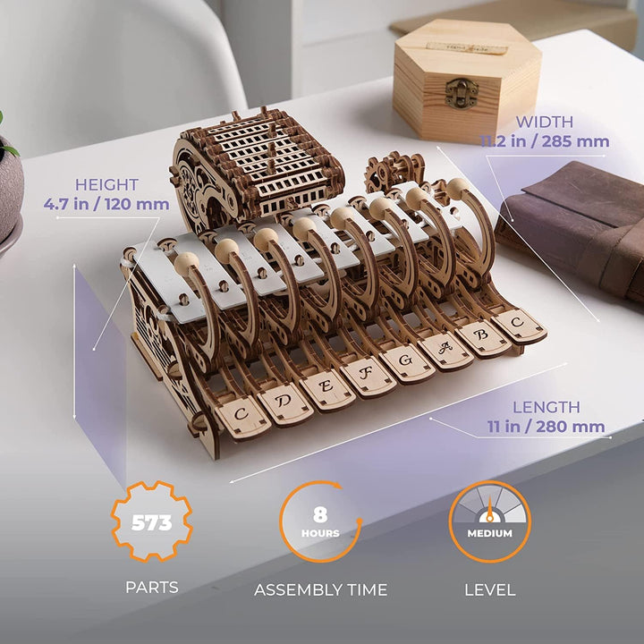 UGEARS Mechanisches Celesta 3D Puzzle - Multifunktionales Musikinstrument mit Klavier, Spieluhr und