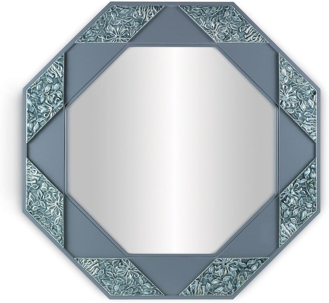 Lladro Acht Sided Spiegel Modern blau