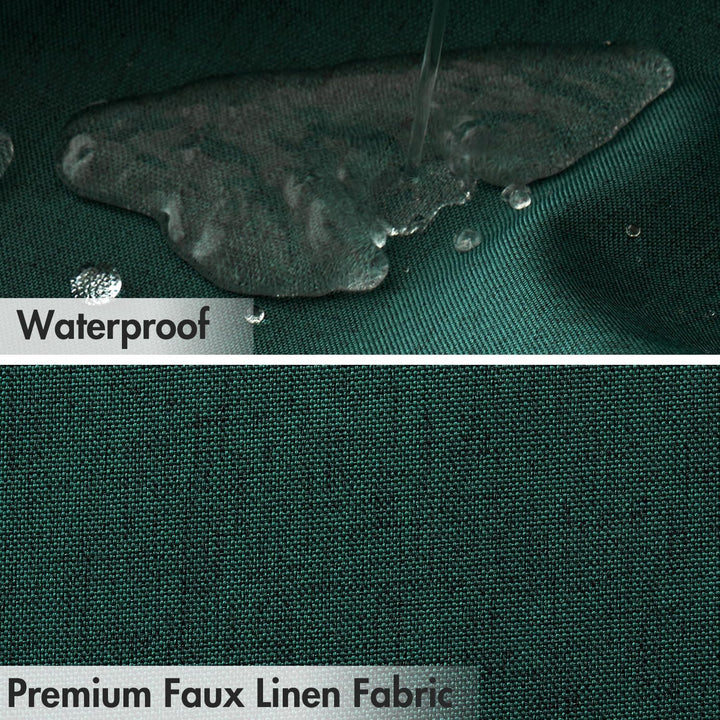 MIULEE Leinen Texturiert Duschvorhang 120x180 cm dunkelgrün, Schwerer Hotel Luxus Polyester Wasserdi