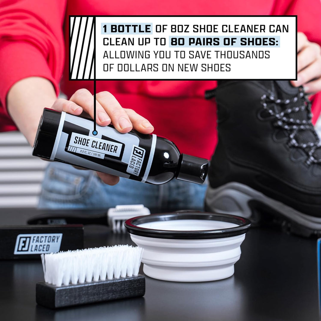 FACTORY LACED Schuhreiniger-Sneaker-Kit - Das ultimative Sneaker-Cleaner Erlebnis inklusive 240ml Sc