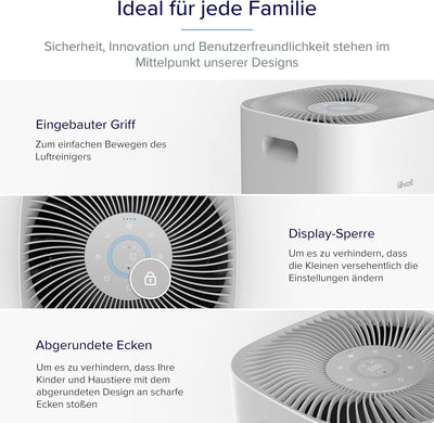 LEVOIT HEPA Luftreiniger für Raucherzimmer Allergiker, CADR 697m³/h bis 147㎡ Wohnung, PM2,5 Luftqual