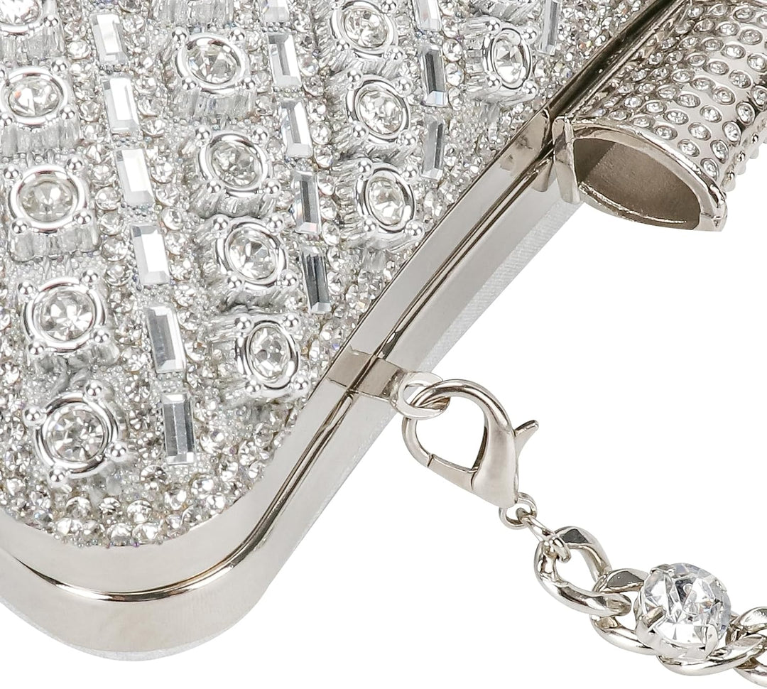 Vintage Clutch Damen, Glitzernde Kleine Abendhandtasche Schultertasche für Hochzeit, Party und Ball