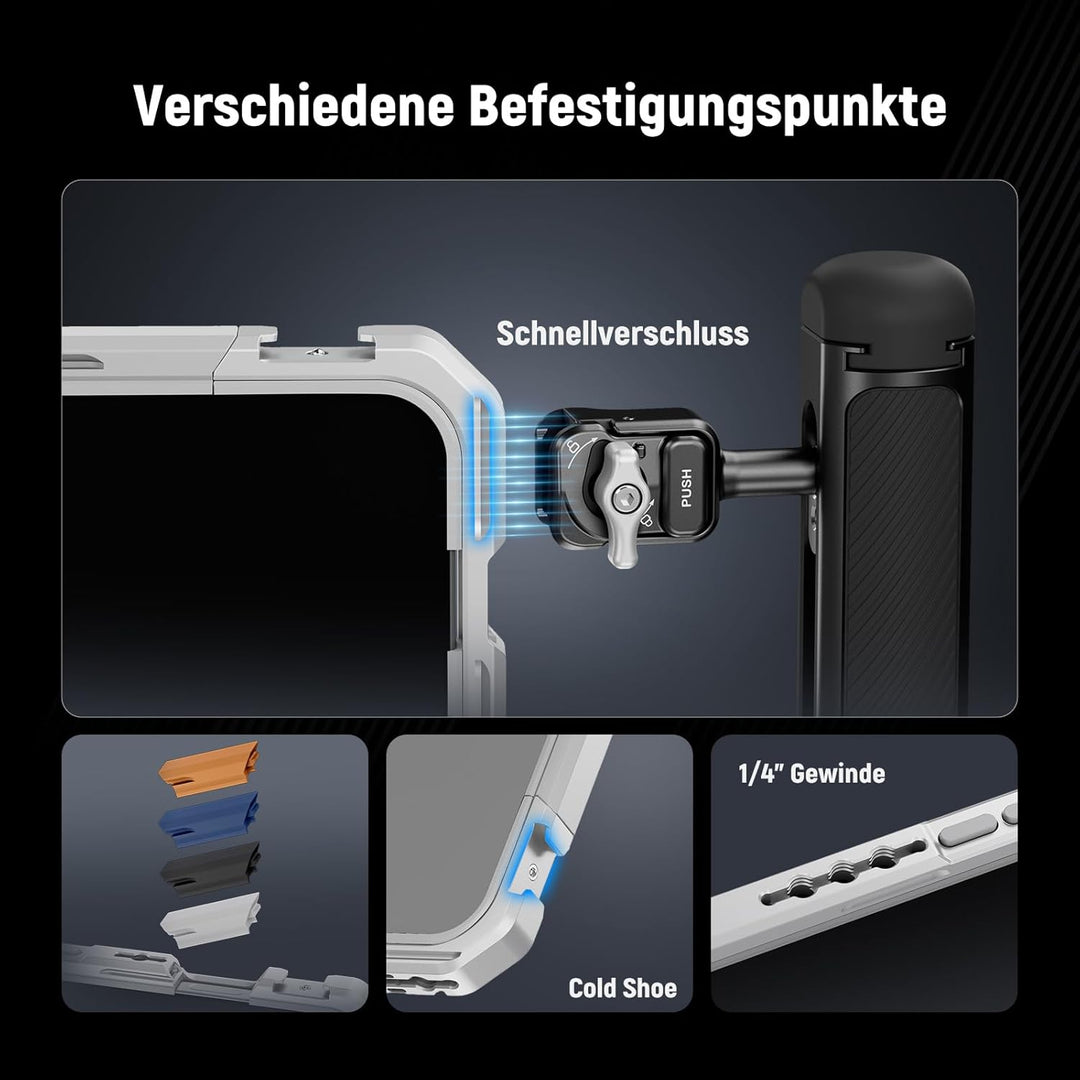 NEEWER Phone Käfig Cage Kompatibel mit iPhone 17 Pro Max, Schnellwechsel Video Rig Handy Stabilisato
