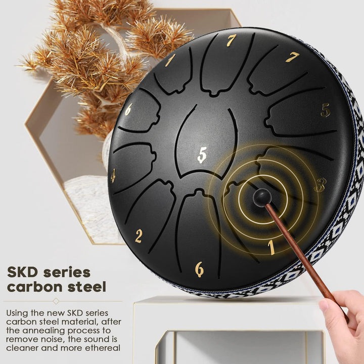 Steel Tongue Drum, PaNt 6 Zoll 11 Noten Zungentrommel Scheibentrommel Steel Pan Töne Schlaginstrumen