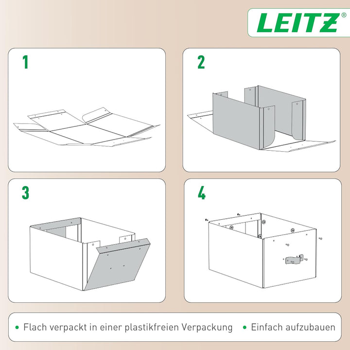 Leitz Puro Flache Aufbewahrungsbox mit Deckel, Medium, 2er-Set, Box 8 L, stapelbar, Organizer-Box fü