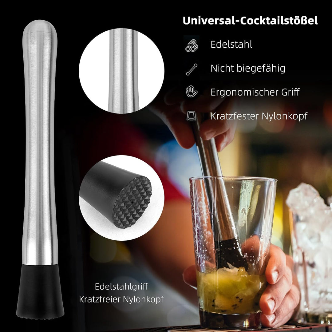 Cocktail Shaker Set 5 Set Cocktail Zubehör, Edelstahl langlebiger Bar-Tools mit Messbecher Bar Löffe