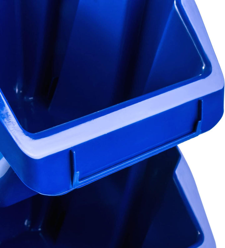 Stapelboxen Set - 50 Stück Stapelbox 210 x 200 x 135 mm - Sichtbox Sichtlagerboxen Lagerbox, Blau, 5