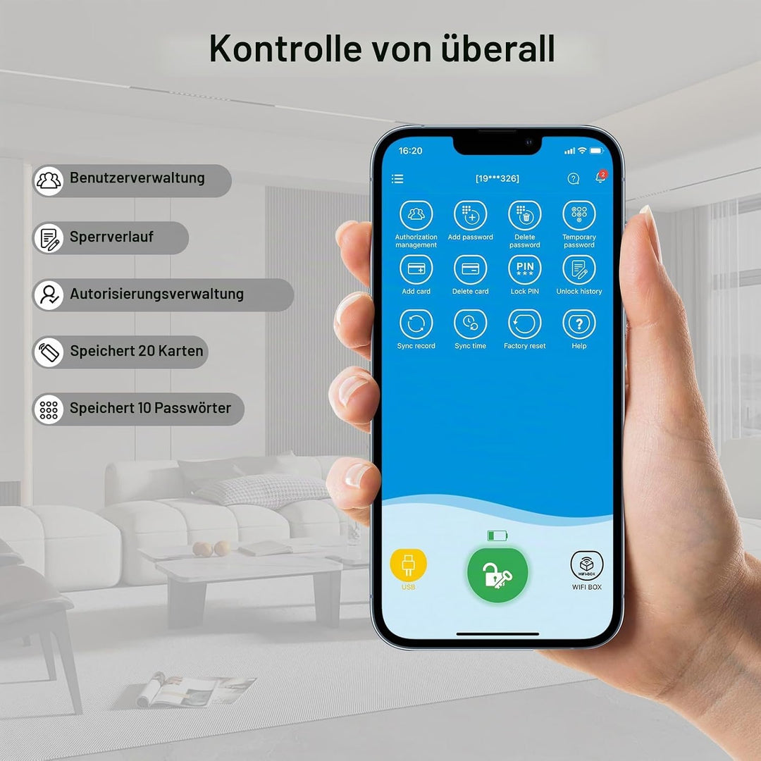 WELOCK PBL41 Elektronisches Zahlencode Schliesszylinder Haustür IP65 Elektronisches Türschloss mit B